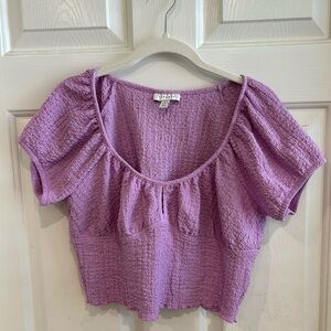 Topshop Lilac Textured Crop Top